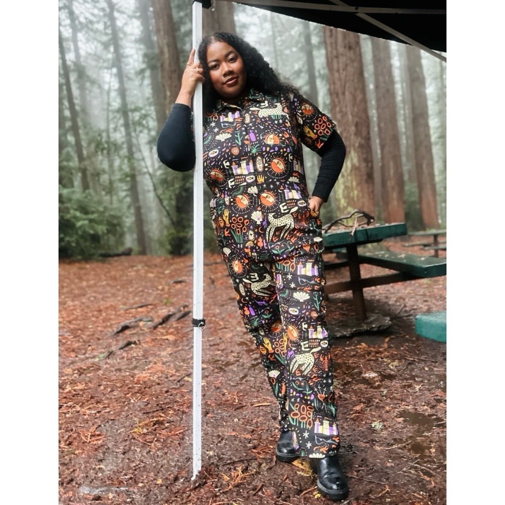 NWT Nooworks Twill Coveralls in Tarot Garden, sz S - Picture 4 of 10